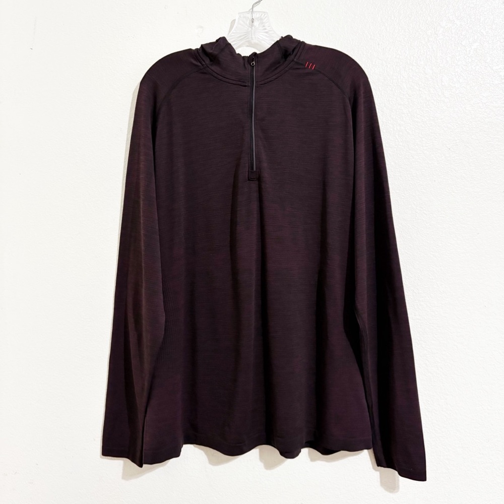 Lululemon Metal Vent Tech Hoodie in Heathered Burgundy Red & Black